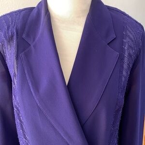 Vintage First Lady Jackie & Julian Designer Purple Duster Coat + Maxi skirt sz M